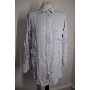 Rails L White Gray Jackson Pinstripe Tencel Button Down Shirt Long Sleeve Top